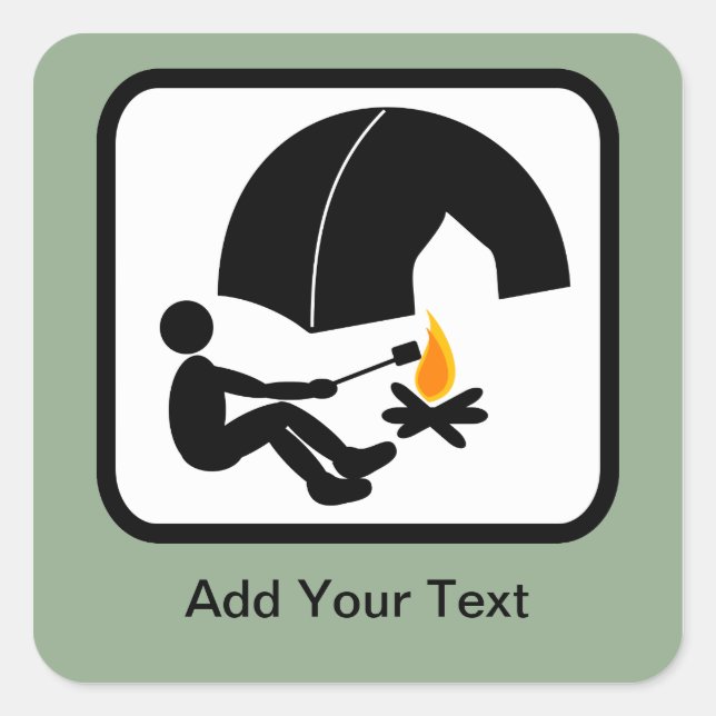 Customisable Camper Logo Square Sticker (Front)