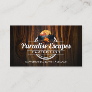 Customisable Campground business cards
