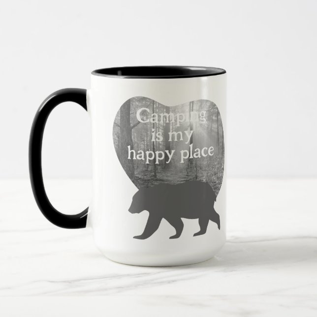 Customisable "Camping is my happy place Mug (Left)