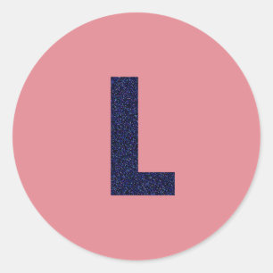 Customisable Capital L Sticker with Faux Glitter