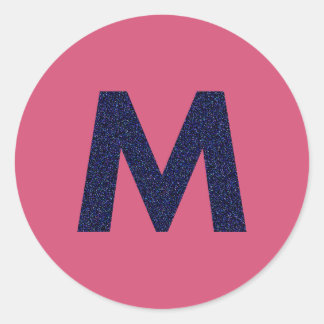 Customisable Capital M Sticker with Faux Glitter