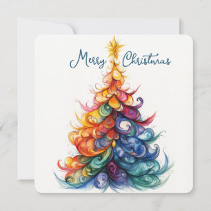 Customisable Card Rainbow Christmas Tree