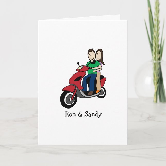Customisable card- scooter couple card (Front)