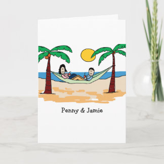 Customisable card- vacationing couple card