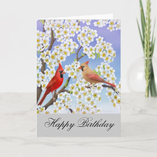 Customisable Cardinals Birthday Card