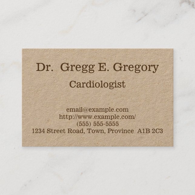 Customisable Cardiologist Business Card (Front)