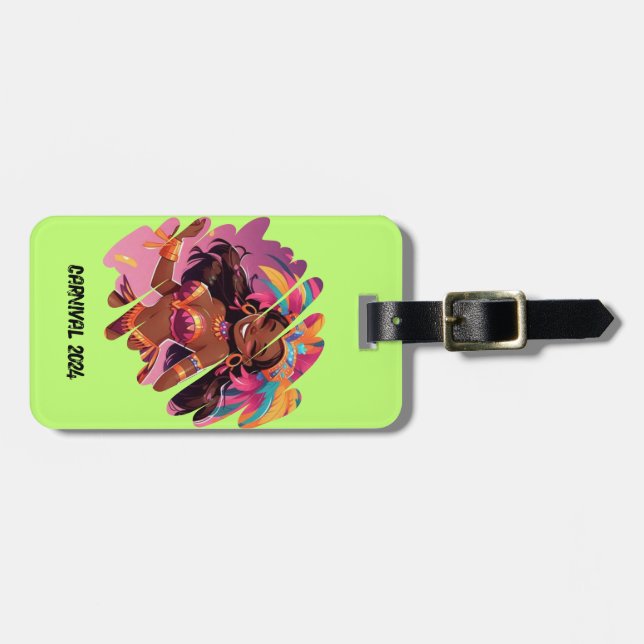 Customisable Caribbean Carnival-Themed Luggage Tag (Front Horizontal)