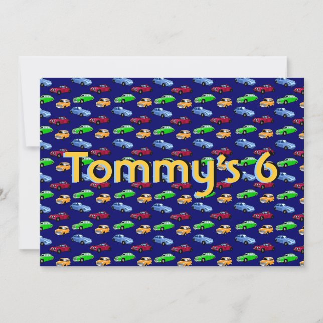 Customisable Cars Invitation (Front)