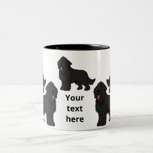 Customisable cartoon black newfoundland Two-Tone coffee mug
