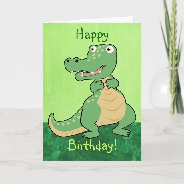 Customisable Cartoon Crocodile Card (Front)