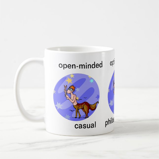Customisable Cartoon Sagittarius Centaur Traits Co Coffee Mug (Left)
