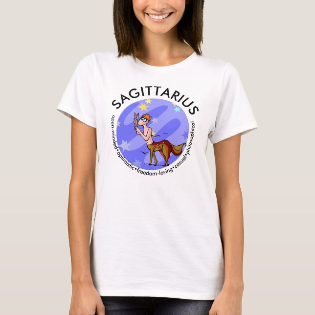 Customisable Cartoon Sagittarius Centaur Traits T-Shirt (Front)