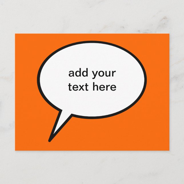 customisable cartoon speech balloon postcard (Front)