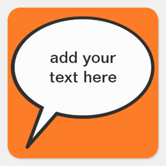 customisable cartoon speech balloon square sticker