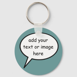customisable cartoon speech bubble key ring