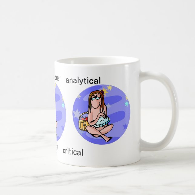 Customisable Cartoon Virgo traits Zodiac Coffee Mug (Right)