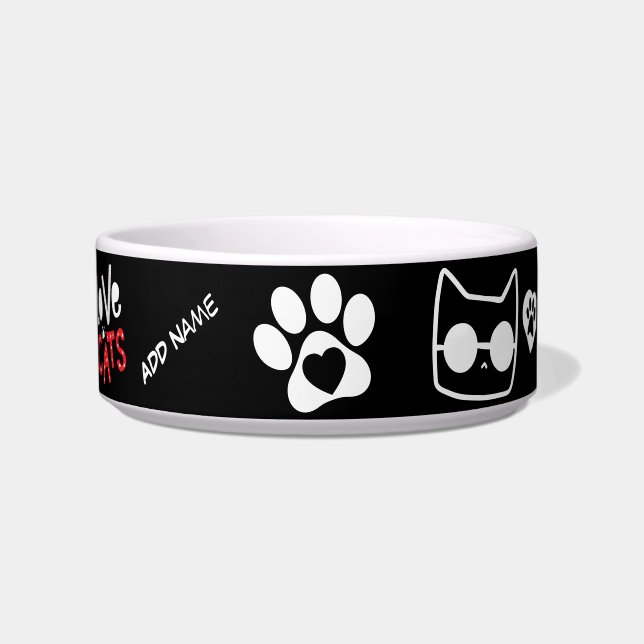 Customisable Cat Bowl - Personalised Cat Gift (Front)