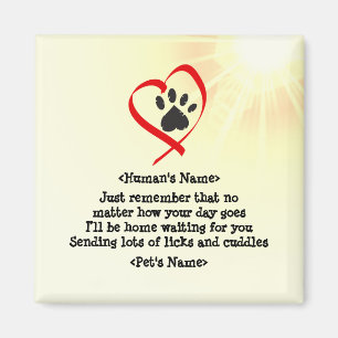 Customisable cat dog pet cheerful message magnet