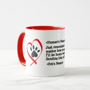 Customisable cat dog pet cheerful message mug