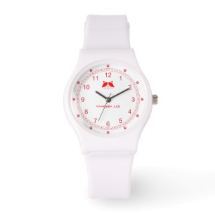 Customisable Cat Lady Watch in Red