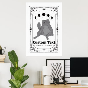 Customisable Cat Lover Tarot Zodiac Celestial Moon Poster