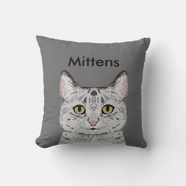 Customisable Cat Pillow - Cute Custom Cat Pillow (Front)