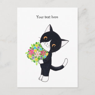 Customisable Cat postcard Personalised Post Card