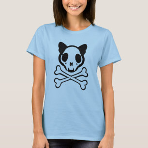 Customisable Cat Skull and Crossbones T-Shirt