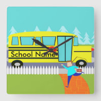 Customisable Catching the School Bus Clock