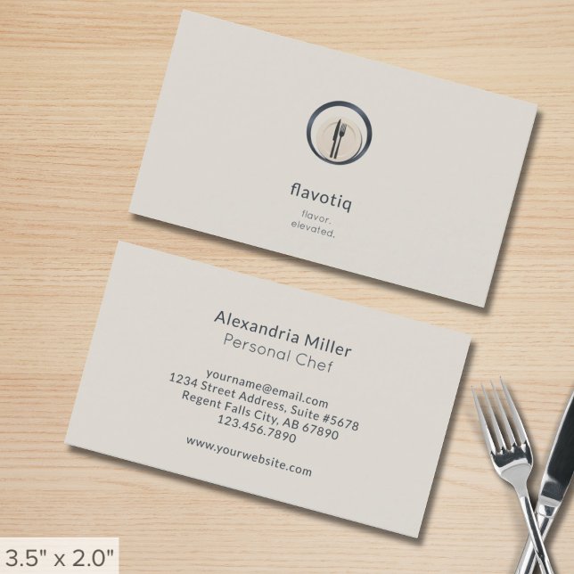 Customisable Catering Personal Chef Restaurant Business Card (Creator Uploaded)