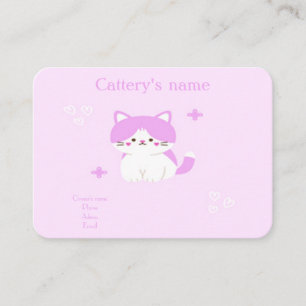 Customisable Cattery Business Card Soft Pink