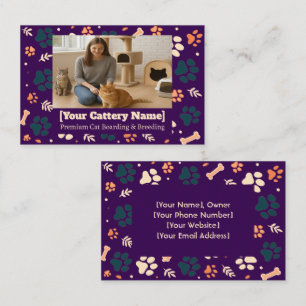 Customisable Cattery Business Card with Photo