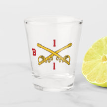 Customisable Cavalry Crossed Sabres Shot Glass