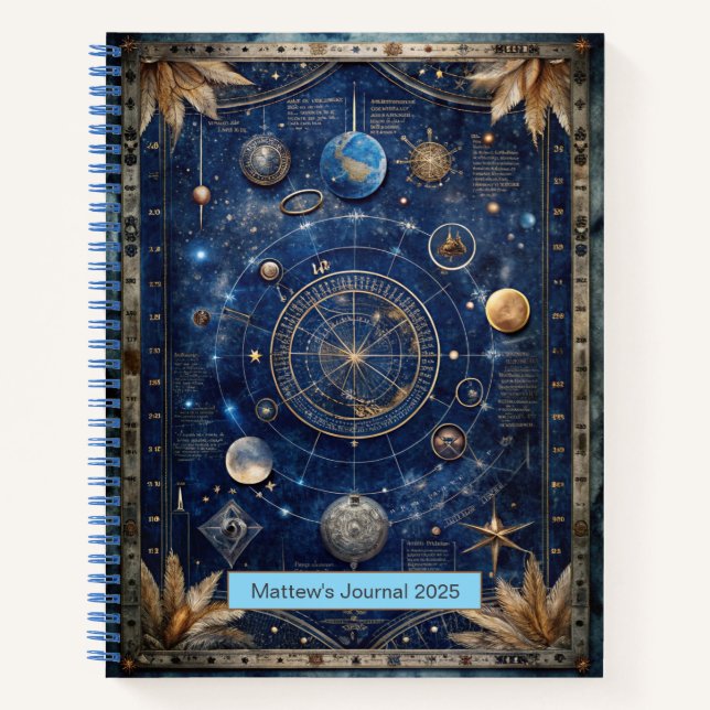 Customisable Celestial-Themed  Notebook (Front)