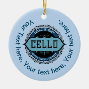 Customisable Cello Best Music Note Circle Ceramic Ornament