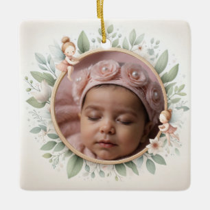 Customisable Ceramic Ornament with Fairy Frame