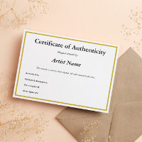 Customisable Certificate of Authenticity for Art