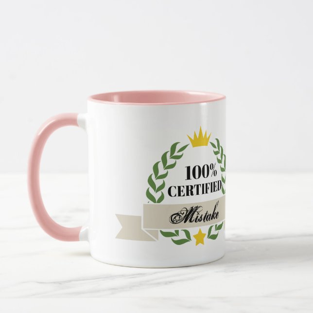 Customisable Certified Mistake Retro Banner Mug (Left)