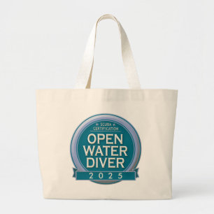 Customisable Certified Open Water Diver Large Tote Bag