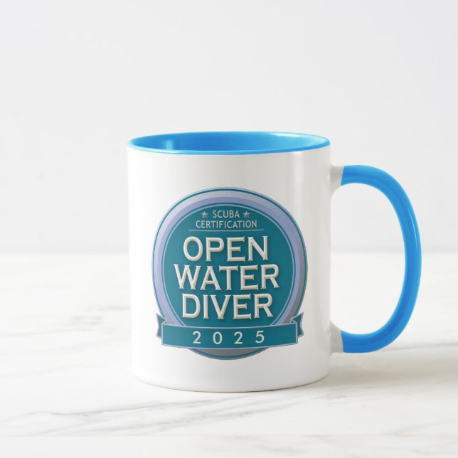 Customisable Certified Open Water Diver Mug (Right)