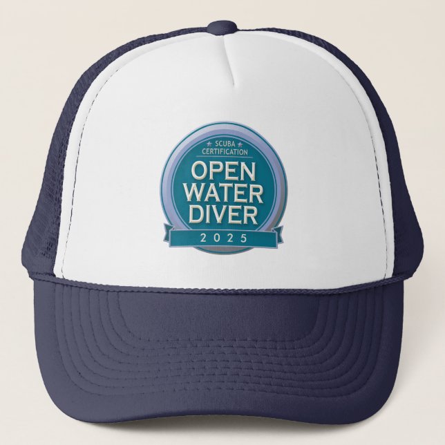 Customisable Certified Open Water Diver Trucker Hat (Front)