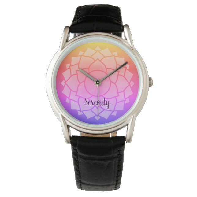 Customisable Chakra Design Personalised Name Ombre Watch (Front)