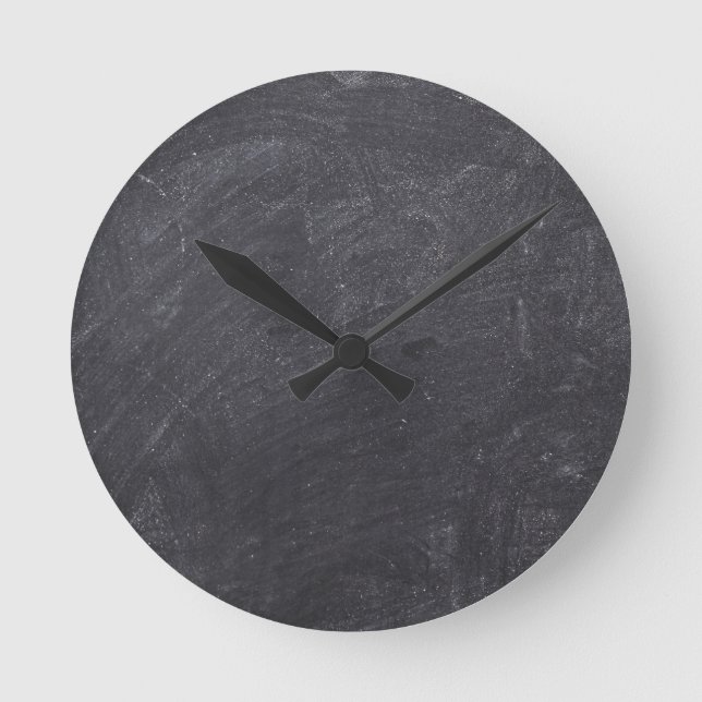 Customisable Chalkboard Background Round Clock (Front)