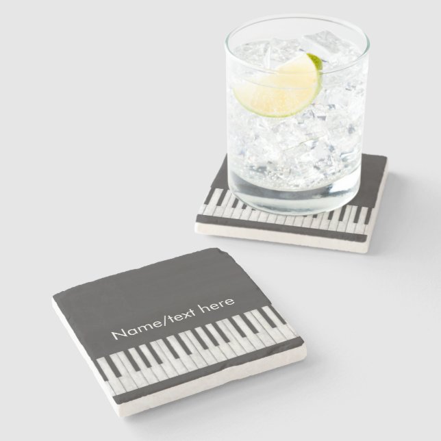 Customisable Chalkboard Keyboard Stone Coaster (Side)