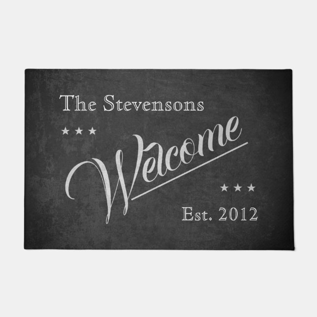 Customisable Chalkboard Welcome Doormat (Front)