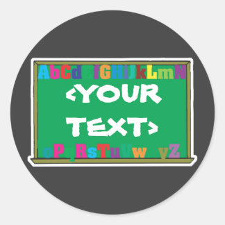 Customisable Chalkboard, <YOURTEXT> Classic Round Sticker