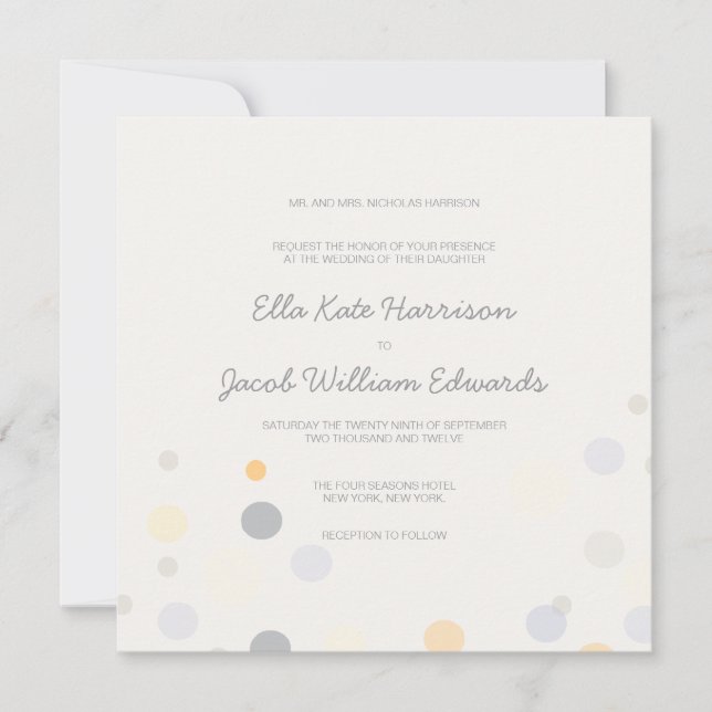 Customisable Champagne Bubbles Wedding Invitation (Front)