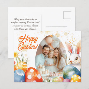 Customisable 🐇Charming Easter Memories Holiday Postcard