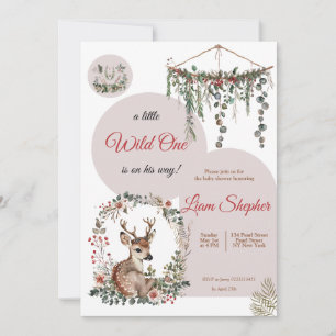 Customisable Charming Woodland Baby Shower Invitation