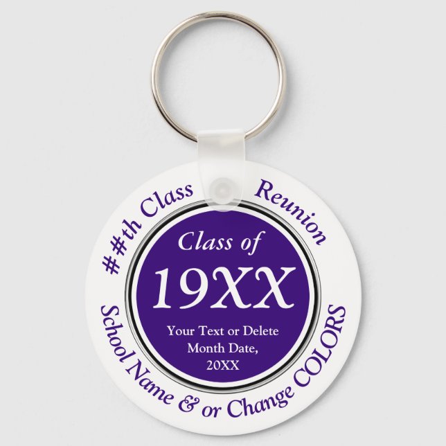Customisable, Cheap, Class Reunion Gift Ideas, Key Ring (Front)